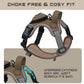 No Pull Dog Harness for Medium Dogs, Adjustable No Choke Pet Vest with Dog Leash Fit Smart Reflective Pet Walking Harness for Training Easy Control Soft Handle Brown M