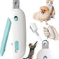 Adjustable Aperture Pet Blue Nail Clippers, Cat and Puppy Nail Trimmer with Grinding Nail File, Recommended by Pet Groomers, Safe to Avoid Over-Trimming, Professional Pet Nail Clippers for Beginners