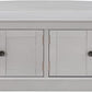 Storage Bench with 4 Doors and Adjustable Shelves, Shoe Bench with Removable Cushion for Living Room, Entryway 42.7" L x 16" W x 17.4" H (Gray Wash)