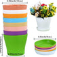 10 Pack 4 Inch Plant Pots Bulk Small Plastic Planters Pots with Drainage Holes Flower Pot for Succulent, Cactus, Herb, African Violet (10pcs-Multicolor, 4Inches)