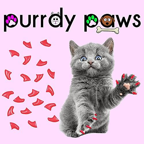 40 Pack Soft Nail Caps for Cat Claws HOT Pink Medium