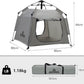 Outdoor Waterproof Pet Automatic Camping Tent, Pop up Cave Bed for Indoor Cats and Small Dogs, Portable Cat House Dog House, Grey.