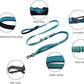 Hands Free Dog Leash for Large Medium Dogs Heavy Duty Bungee Reflective Adjustable Waist Leashes for Walking Running with Car Buckle 4-6FT (Green)