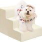 Dog Stairs for Small Dogs,13" H,3-Step Dog Steps for High Bed,Couch,Pet Stairs for Dogs and Cats Climbing with Non-Slip Bottom and Washable Cover,Beige