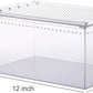 NANEEZOO Magnetic Acrylic Large Enclosure 2.5 Gallon 12 x 8 x 6 Inch Reptile Breeding Box Terrarium Cage for Insect Tarantulas Amphibians Caterpillars Snail Clear Acrylic Reptile Feeding Box