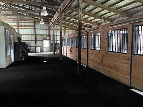 American Floor Mats - Heavy Duty Stall Tiles - Stable/Horse Tiles - Thick, Durable Rubber Flooring Solid Black 12' x 12' Set 3/8" Thick (36 Tiles Total)