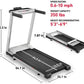 DeerRun Treadmills for Home with Incline and Handles, 3.5 HP Foldable Treadmill 350 LBS Weight Capacity for Small Spaces, Folding Running Machine with Smart APP