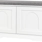 DINZI LVJ Shoe Bench, Entryway Storage Bench with Doors, Cushion, 2-Tier Shoe Rack with 6-Cubby, 31.5”L x 13.8”W Shoe Organizer Cabinet, Adjustable Shelf, Living Room, Bedroom, White