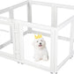 Clear Acrylic Plastic Dog Playpen - Clear Dog Play Pen - Easy Assemble Acrylic Dog Playpen - Puppy Playpen, Cat Playpen, Small Animal Playpen, Dog Play Pen Indoors (White, 23.6“ H, 8PCS)