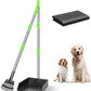 TOOGE Larger Pooper Scooper for Large Dogs, Dog Pooper Scooper Long Handle Stainless Metal Tray and Rake Set for Large Medium Small Dogs Heavy Duty (Green) (Extra Large)