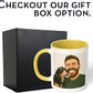 Personalized Coffee Mug, Custom Drawing Portrait Gift, Funny Customized Coffee Gift for Men & Women, Custom Mugs with Pictures, Yellow 11oz Customized Ceramic Tea Cup