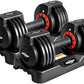 25/55 lbs Pair Adjustable Dumbbells Set, Adjustable Weights Dumbbells Set for Men and Women with Anti-Slip Fast Adjust Weight by Turning Handle,Black Dumbbell with Tray