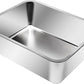 Kichwit Extra Large Stainless Steel Open Cat Litter Box with High Sides, Metal Litter Pan for Cat, 23.6 x 15.7 x 5.9 Inches