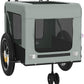 Tidyard Pet Bike Trailer Gray and Black Oxford Fabric and Iron Pet Bicycle Carrier, Animal Bike Stroller for Cat, Puppy, Dog, Outdoor, Travel Style C
