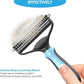 Dog Brush for Shedding & Cat Brushes for Indoor Cats - Double Coat Dog Brushes for Grooming - Hair Remover Pet Grooming Tools - 2 in 1 Deshedding Brush & Undercoat Rake for Dogs - Defur Comb Cleaner