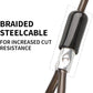 Dog tie Out Cable, 10/20/25/30/50/70/100 feet, Suitable for Dogs up to 350 pounds, Dog Cable with Swivel Buckle, Lightweight, Non-Winding, for Outdoor Camping, Yard Dog Cable (Black, 50FT)