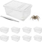 8 PCS Reptile Terrarium Plastic Clear Enclosure Portable Reptile Transport Box for Snakes, Frogs, Lizards, Insects, Scorpions, Geckos, Spiders Perfect Reptile Enclosure.