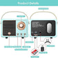 Retro Bluetooth Speaker,Wireless Vintage Small Speaker, Hands-Free Call,400mA Battery,TF Card, Aux Line, Portable Speaker for iOS Android Smartphone Home Office Gift Ideas Blue