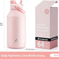 64 oz Insulated Water Bottle with 2-in-1 Straw and Spout Lid, Keep Cold 24H, Leak-Proof, BPA-Free, Double Wall Stainless Steel Water Bottle for Sports, Gym, Travel, and School (Cotton Candy)