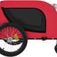 Tidyard Pet Bike Trailer Red and Black Oxford Fabric and Iron Pet Bicycle Carrier, Animal Bike Stroller for Cat, Puppy, Dog, Outdoor, Travel Style B