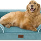 Comfort Expression Orthopedic Foam XL Dog Beds Waterproof, Extra Large Dog Bed with Bolster, Washable Pet Sofa Couch with Removable Cover & Non-Slip Bottom(X-Large,Washed Blue)