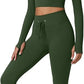QINSEN Workout Sets for Women 2 Piece Seamless Long Sleeve Crop Tops Ribbed High Waist Leggings