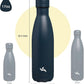Insulated Water Bottles,17 oz Double Wall Stainless Steel Vacumm Metal Flask for Sports Travel,Navy Blue