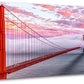 San Francisco Red Golden Gate Bridge At Dusk Canvas Wall Art For BedRoom,Modern Realism City Building Picture,Califonia Foggy Cityscape Painting Decor,Bracket Fixed Ready To Hang,Inner Frame (30x60)