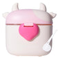Bebamour Baby Formula Dispenser On The Go, Formula Container to Go, Formula Holder for Travel, Candy Fruit Snack Storage Container with Scoop and Leveller (Light Pink Cow)