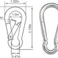 5PCS 3.15in Large Carabiner Clip, Stainless Steel Carabiner Heavy Duty, Spring Snap Hook, Locking Climbing Caribiners Clips for Gym, Plant Hanging, Outdoor Camping, Hiking. 600 lbs