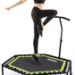 ONETWOFIT 48" Silent Mini Trampoline with Adjustable Handle Bar Fitness Trampoline Bungee Rebounder Jumping Cardio Trainer Workout for Adults
