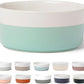Waggo Dipper Ceramic Dog Bowl for Small and Large Breeds - Heavyweight and Durable Pet Food and Water Dish Crock, Dishwasher Safe, Modern (Mint, Medium)