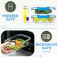 30 Pieces Glass Food Storage Containers, Meal Prep Set with Snap Locking Lids, Airtight lunch Containers, BPA-Free, Microwave, Oven, Freezer & Dishwasher Friendly,Blue