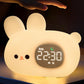 Bunny Alarm Clock for Kids with Night Light, Sleep Training Clock Time to Wake Clock, Rechargeable Silicone Light for Bedroom, Perfect Sleep Companion for Boys Girls