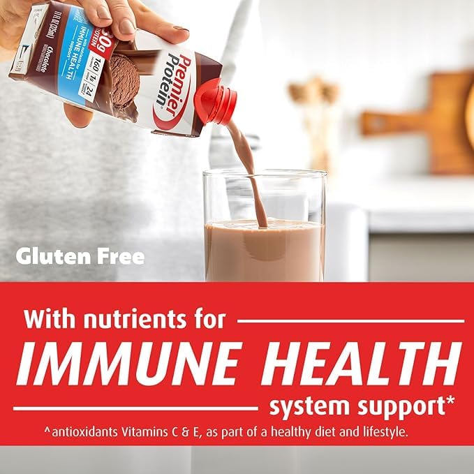 Premier Protein Protein Shake, Chocolate, 30g Protein, 1g Sugar, 11 fl oz Pack of 12