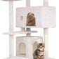 54.7 inches Cat Tower for Indoor Cats, Multi-Level Cat Condos with Scratching Posts, Hanging Toys, Beige
