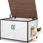 unipaws Extra Large Cat Litter Box Enclosure Furniture with Top Opening, XL Washroom Bench for Cats with Removable Divider, Jumbo Automatic Litter Box Cover and Hidden Cat Box