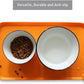 Hoki Found Silicone Non Slip Pet Feeding Mats - Bowl Placemat - Waterproof Dog Cat Food Mats - Orange