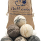 Fluff Ewes Wool Dryer Balls 6 Pack Premium New Zealand Wool Laundry Balls for Dryer, No Static Dryer Balls Laundry Reusable Cute, XL Wool Dryer Balls Cute, Baby Dryer Balls for Dryers - Marble