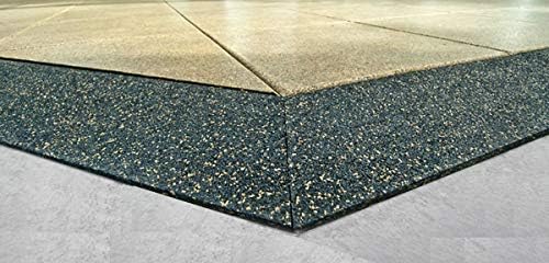 American Gym Mats - Rubber Gym Tiles - 1 Inch Thick, Colorful - Shock/Sound Absorbing - 35% Blue/Grey/White, 100 Tile Pack (Covers 400 Sq Ft)