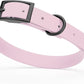 Dogline Biothane Waterproof Dog Collar Strong Coated Nylon Webbing with Black Hardware Odor- Proof for Easy Care Easy to Clean High Performance Fits Small Medium or Large Dogs, Pastel Purple