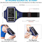 GUZACK Running Armband, Running Phone Holder with Key Pockets & Card Slot for iPhone 15 14 13 12 11 Pro Max Plus, Galaxy S24 S23/S22/S21 Fit Up to 6.9 Inches, Navy Blue Green Zipper