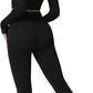 QINSEN Workout Sets for Women 2 Piece Seamless Long Sleeve Crop Tops Ribbed High Waist Leggings