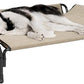Veehoo Cooling Elevated Dog Bed, Raised Pet Cot with Guardrail & Slope Headrest, Durable Breathable Teslin Mesh, Non-Slip Feet, Washable Dog Couch Bed for Indoor & Outdoor, 47" x 32", Beige Coffee