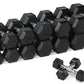 WF Athletic Supply Rubber Coated Hex Dumbbell Set, Multiple Choices Available - Dumbbells with Rack Stand and Mat, or Dumbbells Only (200/550/1200/2100/3000 LB)