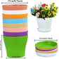 20 Pack 7 Inch Plant Pots Bulk Small Plastic Planters Pots with Drainage Holes Flower Pot for Succulent, Cactus, Herb, African Violet