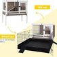 Aivituvin Wooden Guinea Pig Cages Indoor with Removable Stand, Anti Chewing Rabbit Hutch with Ramp and Wire Mesh, 2 Story Small Animals House Habitat with Pull Out Tray (Brown)