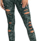 DIBAOLONG Womens High Waist Yoga Pants Cutout Ripped Tummy Control Workout Running Yoga Skinny Leggings
