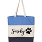 Custom Dog Tote Bag Personalized Dog Mom Gift Dog Toys Totes Pet Gift Custom Pet Bag Gift For Dog Mom Dog Lover Bag (15"L x 15"H x 3"D, Tri-Color Blue)