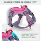 BUMBIN Tactical Dog Harness for Small Dogs No Pull, Famous TIK Tok No Pull Puppy Harness, Fit Smart Reflective Pet Walking Harness for Training, Adjustable Dog Vest Harness with Handle Pink S